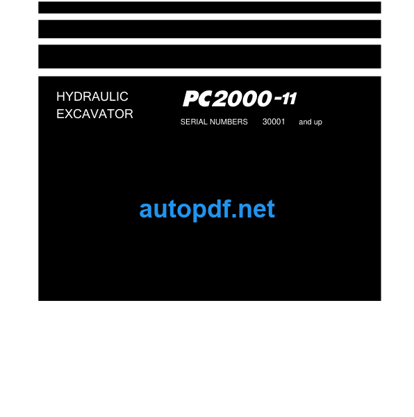HYDRAULIC EXCAVATOR PC2000-11 Field Assembly Instruction (SERIAL NUMBERS 30001 and up)
