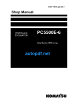 HYDRAULIC EXCAVATOR PC5500E-6 (Serial Number 15016 and up) Shop Manual