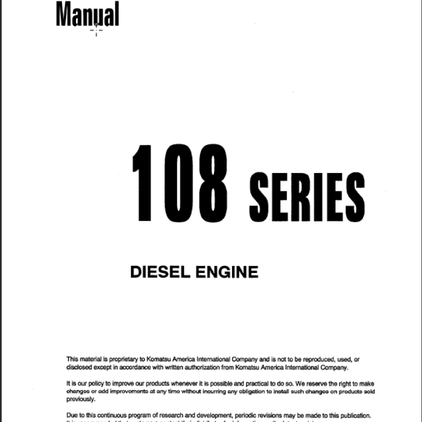 108 SERIES Diesel Engine Shop Manual