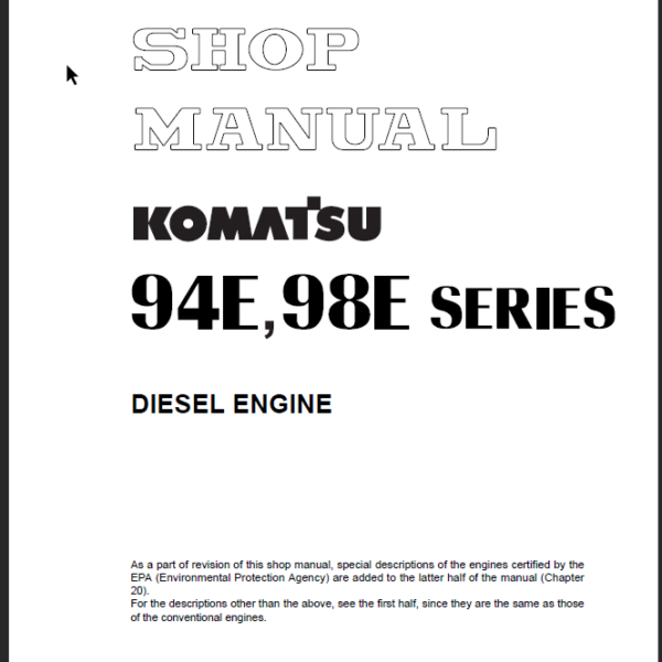 94E- 98E SERIES Diesel Engine Shop Manual