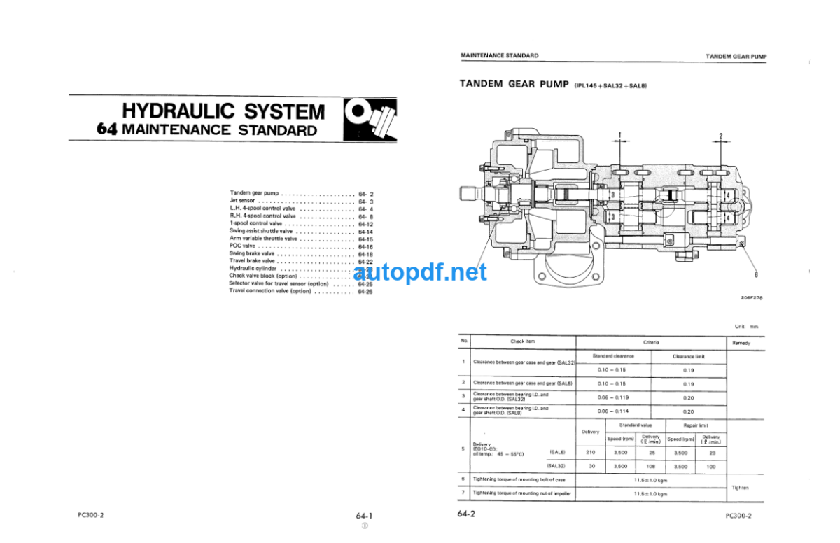 HYDRAULIC EXCAVATOR PC300-2 PC300LC-2 Shop Manual