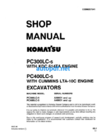 HYDRAULIC EXCAVATOR PC300LC-5 614TA ENGINE PC400LC-5 LTA-10C Shop Manual
