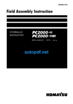 HYDRAULIC EXCAVATOR PC2000-11 PC2000-11E0 Field Assembly Manual