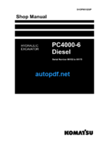 HYDRAULIC EXCAVATOR PC4000-6 Diesel (Serial Number 08152 to 08175) Shop Manual