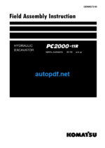 HYDRAULIC EXCAVATOR PC2000-11R Field Assembly Manual (SERIAL NUMBERS 30158 and up)
