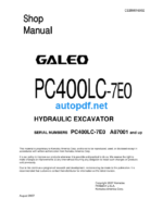 HYDRAULIC EXCAVATOR PC400LC-7E0 GALEO Shop Manual