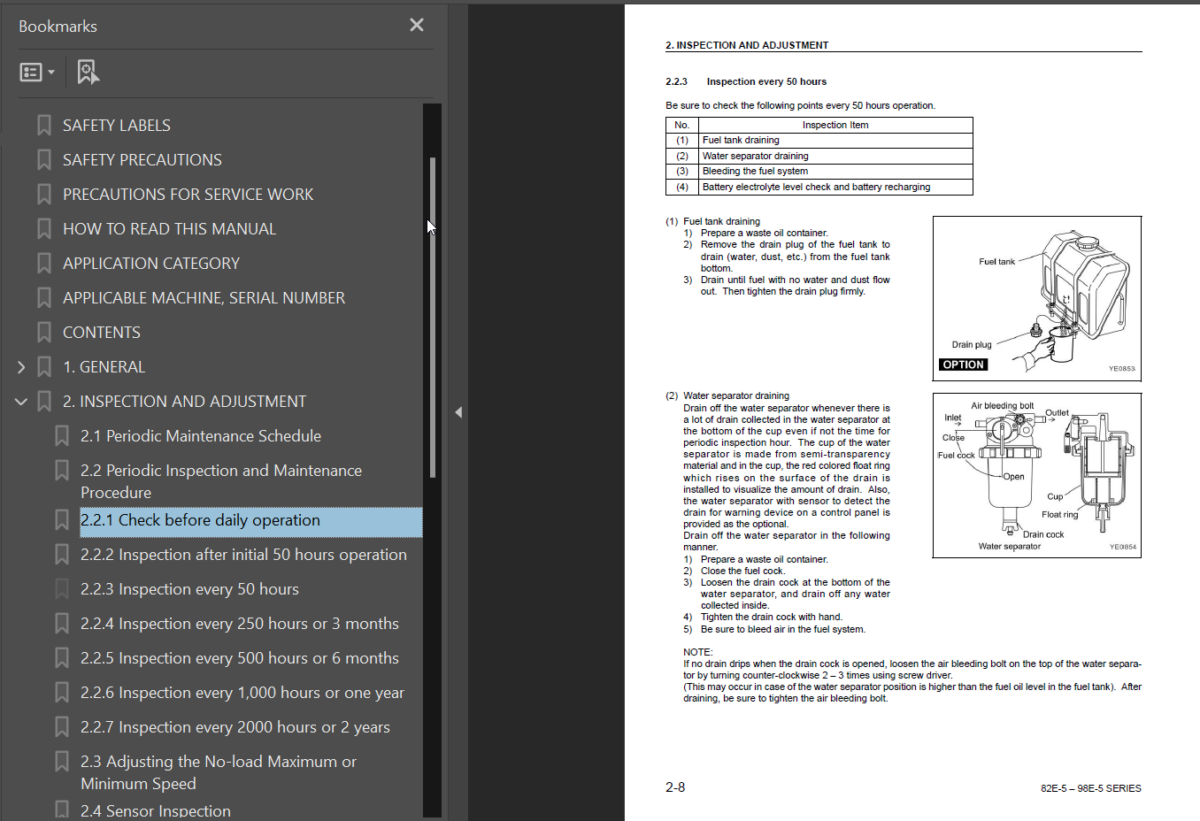 82E-98E SERIES Diesel Engine Shop Manual