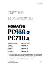 HYDRAULIC EXCAVATOR PC650-5 PC710-5 Shop Manual