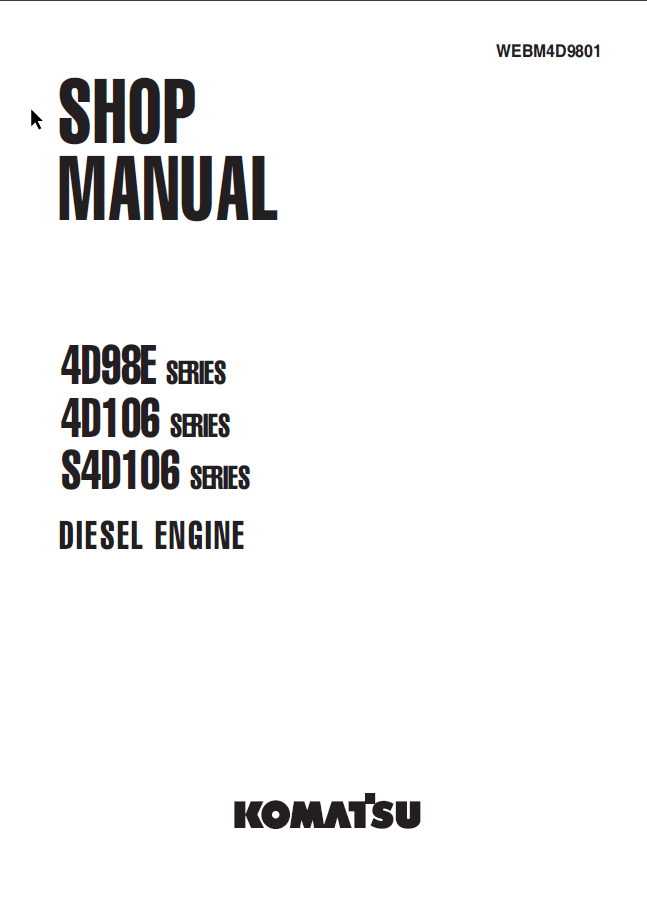 4D98E 4D106 S4D106 SERIES Diesel Engine Shop Manual