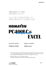HYDRAULIC EXCAVATOR PC400LC-6 EXCEL Shop Manual