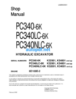 HYDRAULIC EXCAVATOR PC340-6K PC340LC-6K PC340NLC-6K Shop Manual