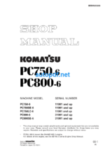 HYDRAULIC EXCAVATOR PC750-6 PC800-6 (11001 and up 31001 and up) (SEBM025306) Shop Manual