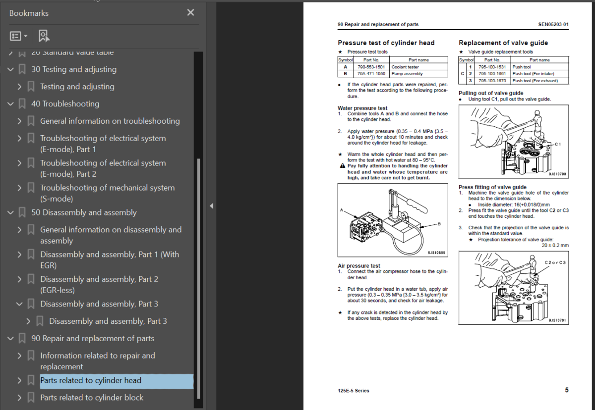 125E -5 SERIES Engine Shop Manual