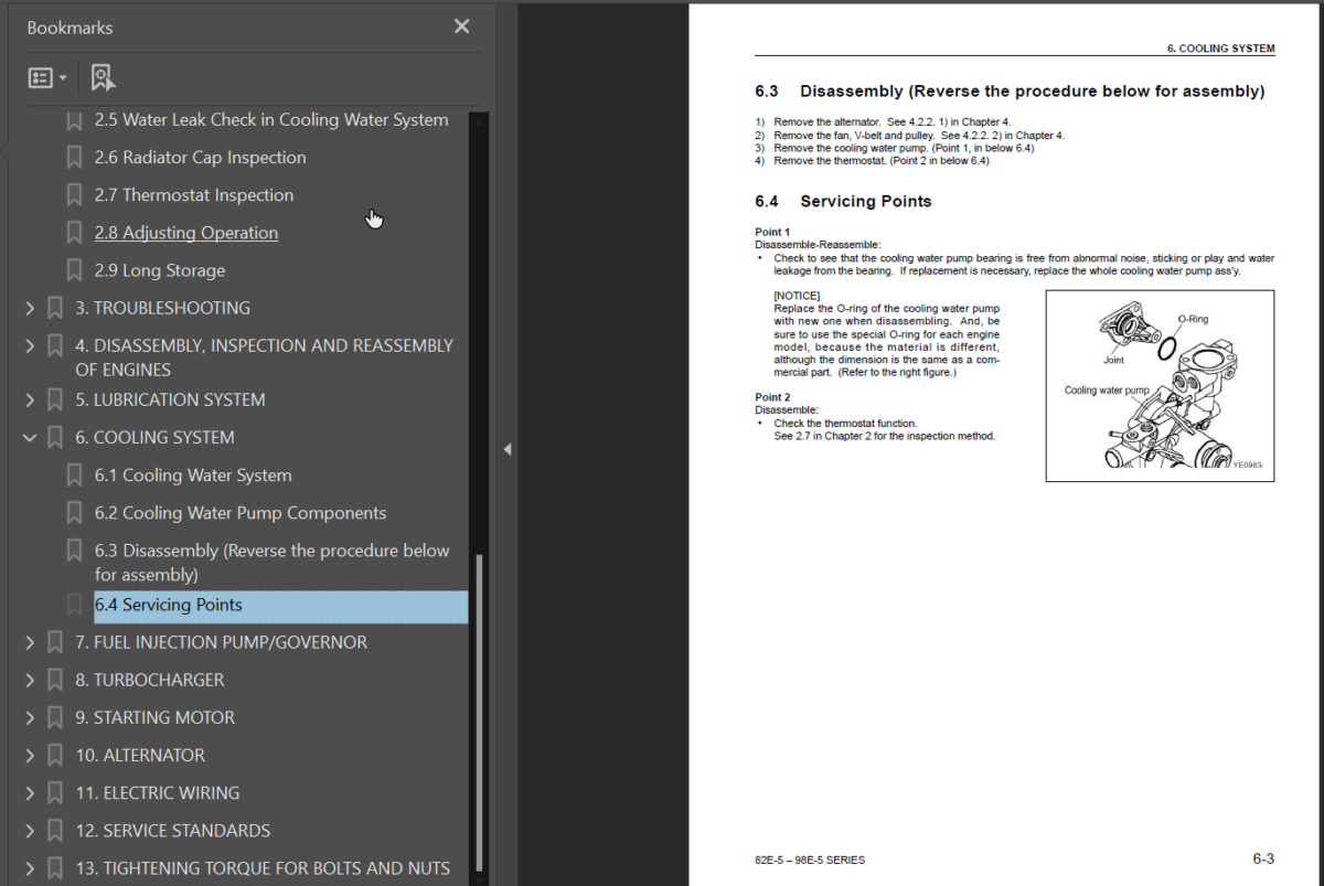 82E-98E SERIES Diesel Engine Shop Manual