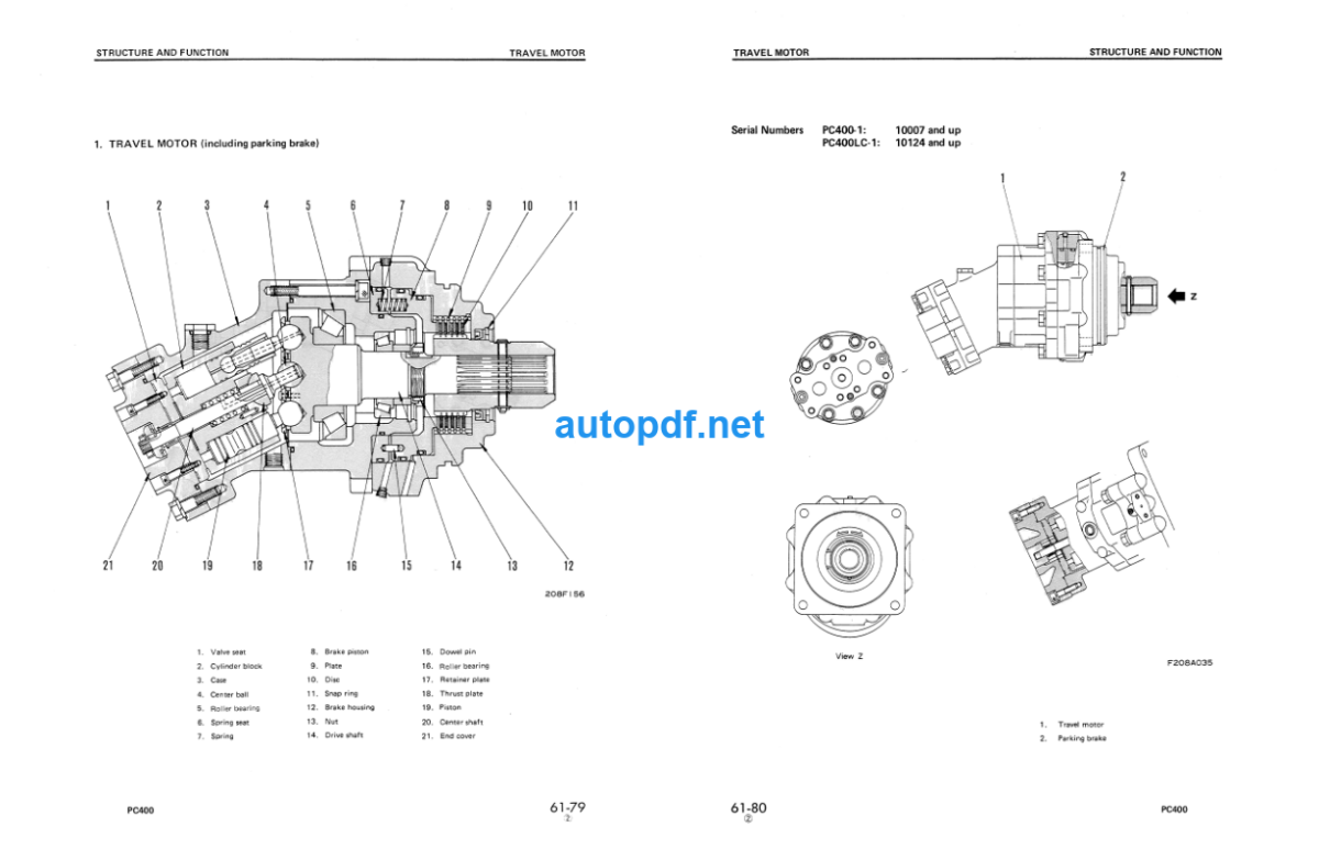 HYDRAULIC EXCAVATOR PC400-1 PC400LC-1 Shop Manual