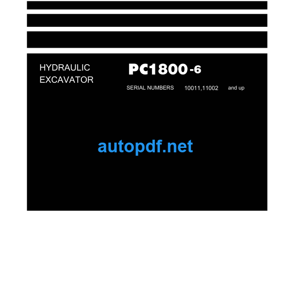 HYDRAULIC EXCAVATOR PC1800-6 Field Assembly Instruction