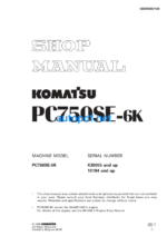 HYDRAULIC EXCAVATOR PC750SE-6K (K30055 and up 10194 and up) Shop Manual