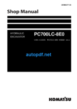 HYDRAULIC EXCAVATOR PC700LC-8E0 (K50001 and up) Shop Manual