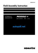 HYDRAULIC EXCAVATOR PC650LC-11 Field Assembly Manual