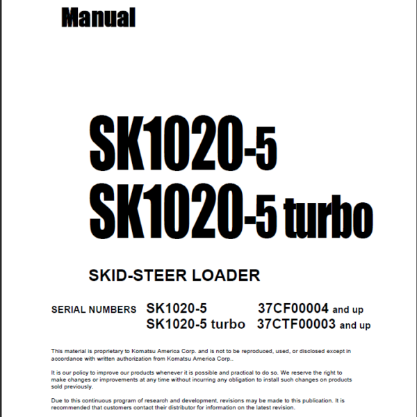 SK1020-5 SK1020-5 turbo Shop Manual