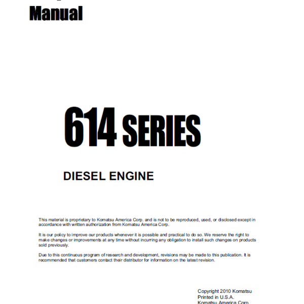 614 SERIES Diesel Engine Shop Manual