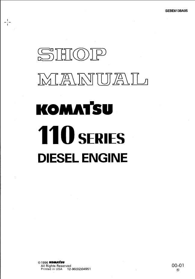 110 SERIES Diesel Engine Shop Manual