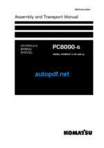 HYDRAULIC EXCAVATOR PC8000-6 Assembly and Transport Manual