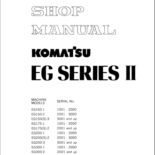 EG SERIES II Shop Manual