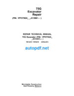 75G Excavator Repair Technical Manual (TM12876)