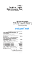 315SJ Backhoe Loader Operation and Test Technical Manual