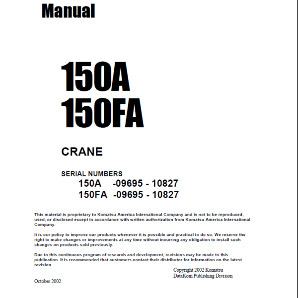 150A 150FA Shop Manual