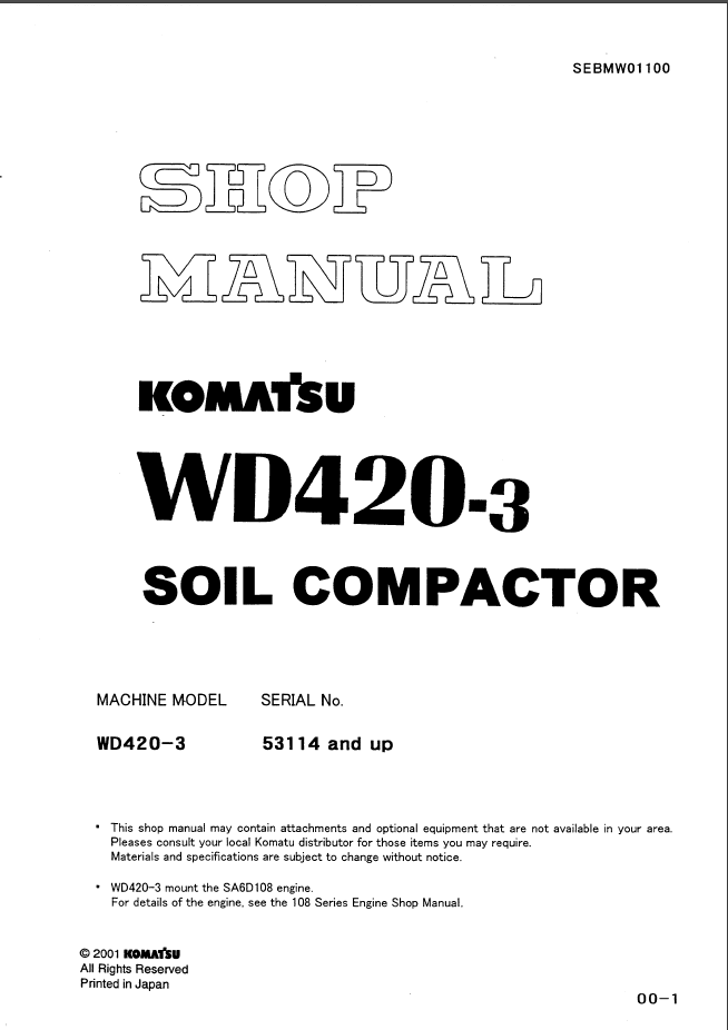 WD420-3 Shop Manual