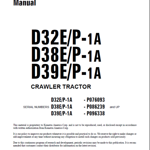 D32EP-1A D38EP-1A D39EP-1A Shop Manual