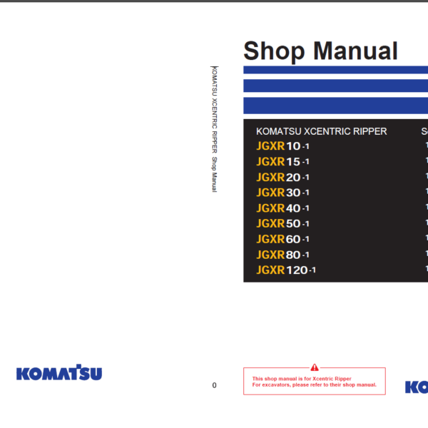 (SEN06481-01) JGXR10-1 JGXR15-1 JGXR20-1 JGXR30-1 JGXR40-1 JGXR50-1 JGXR60-1 JGXR80-1 JGXR120-1 Shop Manual