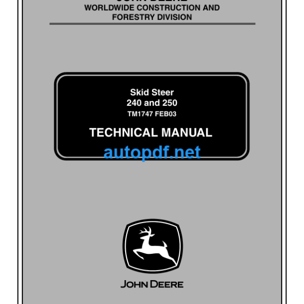 240 and 250 Skid Steer Technical Manual