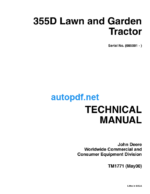 355D Lawn and Garden Tractor Technical Manual (TM1771)