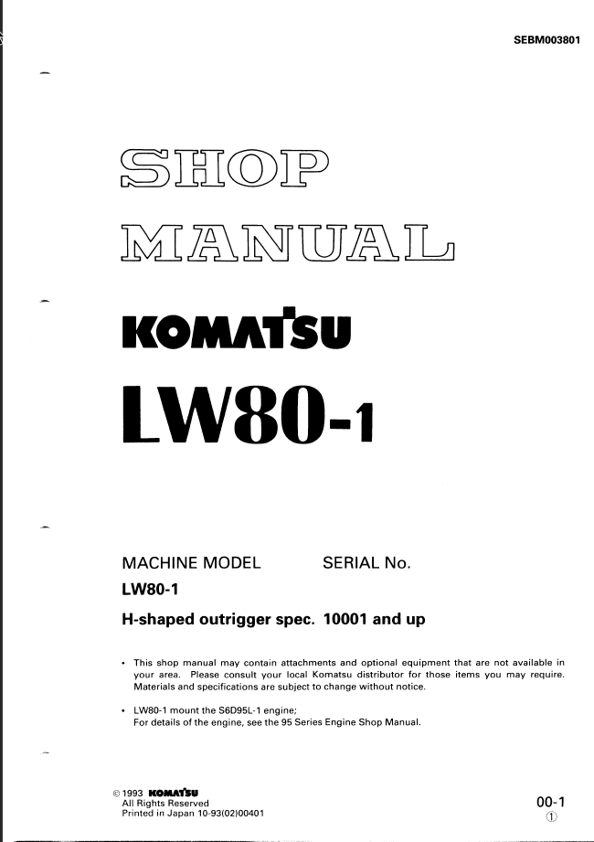 LW80-1 Shop Manual