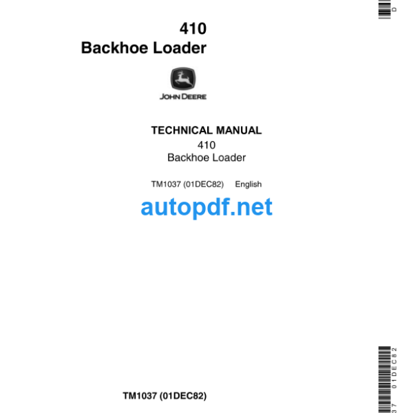 410 Backhoe Loader Technical Manual (TM1037)