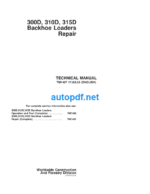 300D 310D 315D Backhoe Loaders Repair Technical Manual