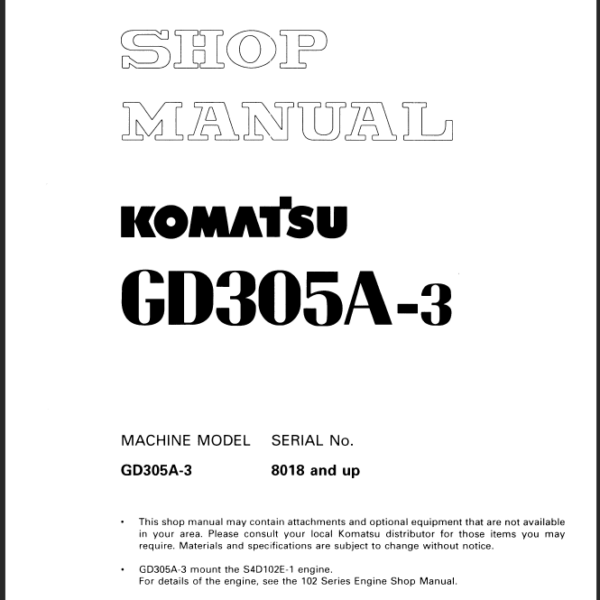 GD305A-3 Shop Manual