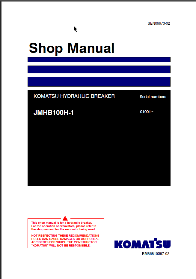 JMHB100H-1 (SEN06673-02) Shop Manual