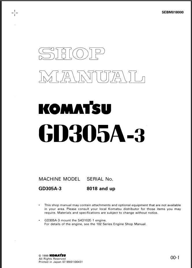 GD305A-3 Shop Manual