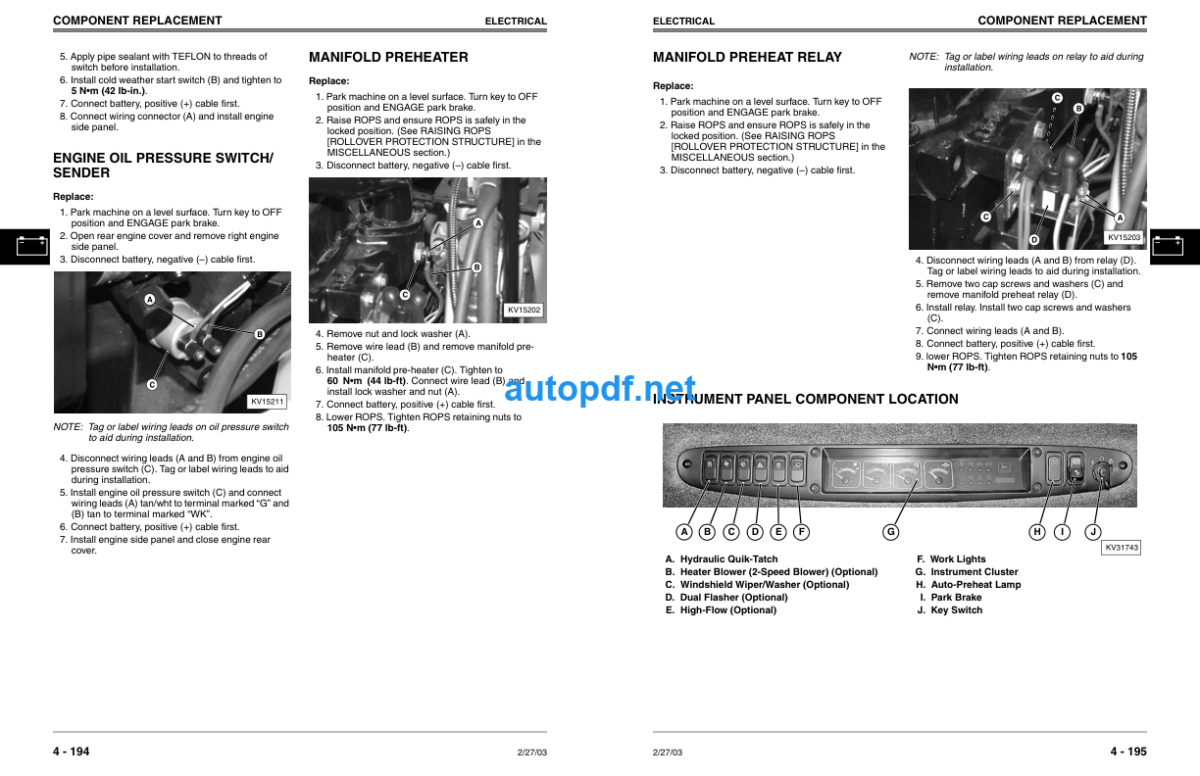 240 and 250 Skid Steer Technical Manual