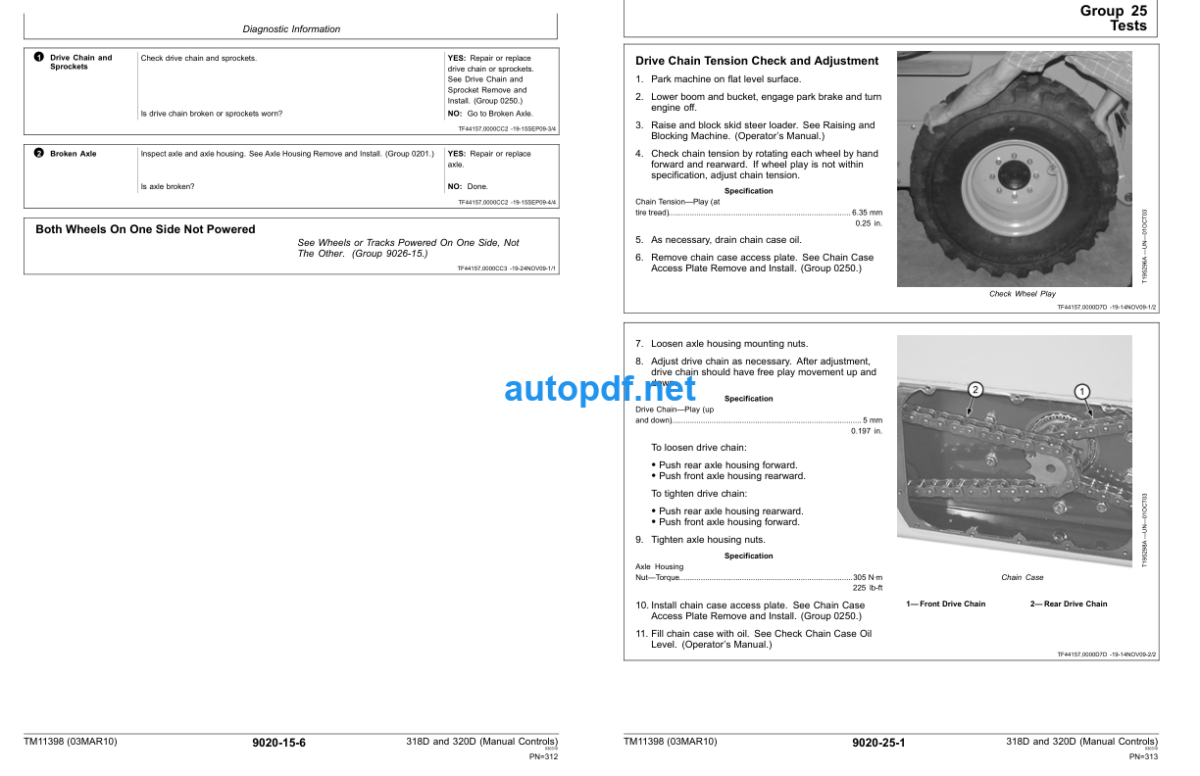 318D and 320D Skid Steer Loader Operation and Test (Manual Controls) Technical Manual