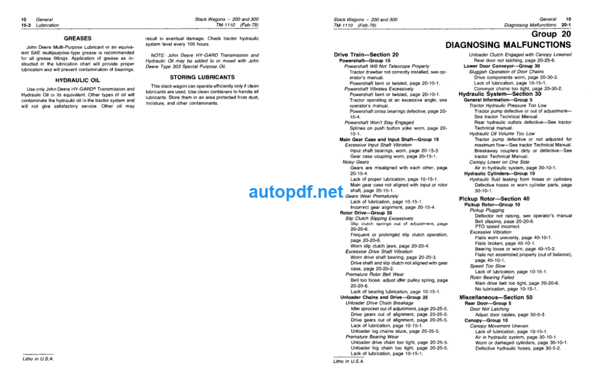 200 and 300 Stack Wagons Technical Manual (TM1110)