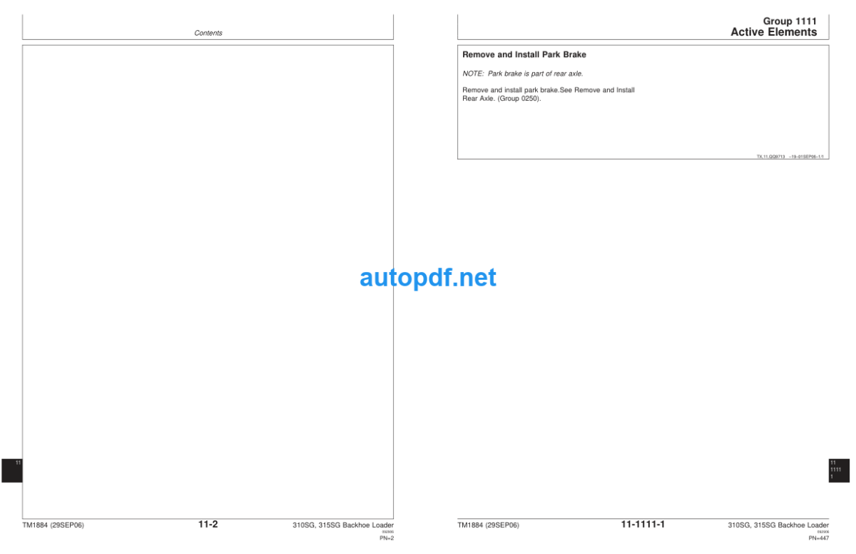 310SG, 315SG Backhoe Loader Repair Technical Manual