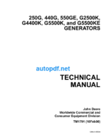 250G 440G 550GE G2500K G4400K G5500K and G5500KE Generators Technical Manual (TM1791)