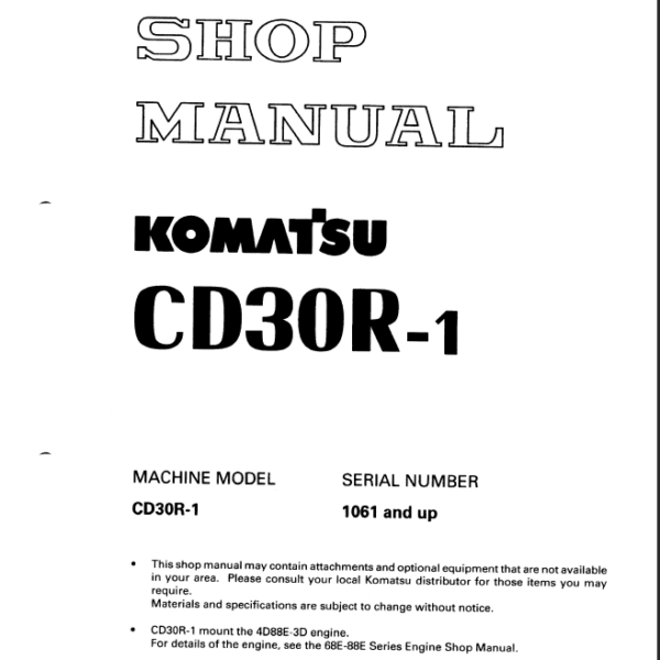 CD30R-1 Shop Manual