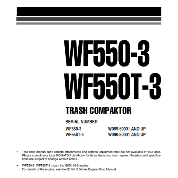 WF550-3 WF550T-3 Shop Manual