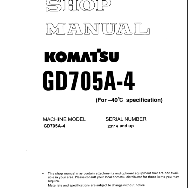 GD705A-4 Shop Manual